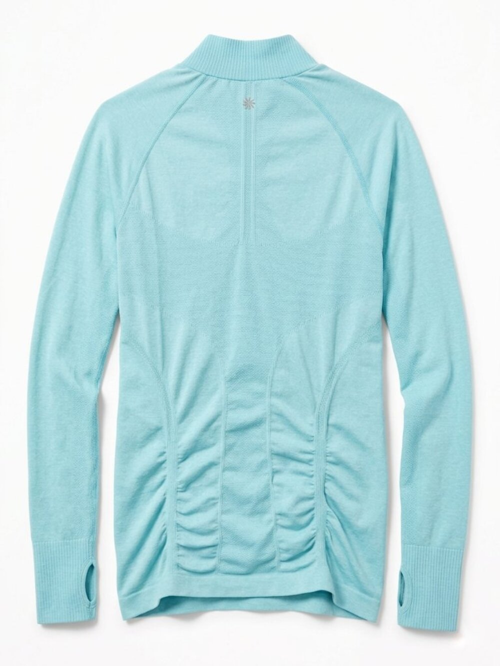 Athleta Fastest Track 1/4 Zip Pullover - Heathered Aqua Blue - Size M - Picture 2 of 8